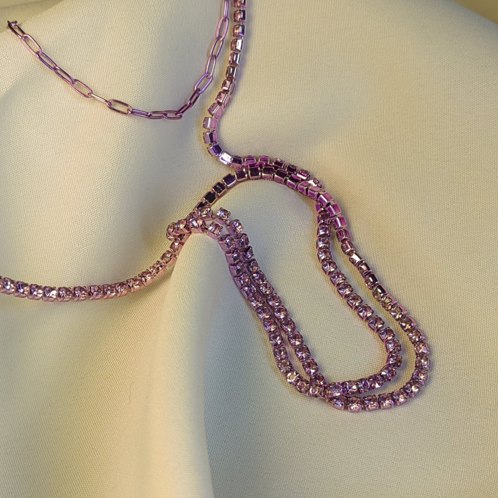  زنجیر کمر استیل صورتی 