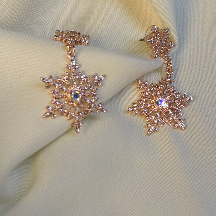 گوشواره استیل طرح برف