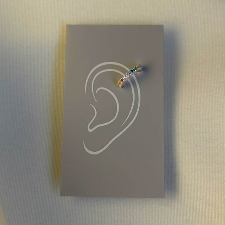 پرسینگ نگین دار رنگی نقره عیار925