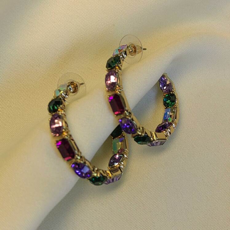 گوشواره سنگ رنگی مدل میخی