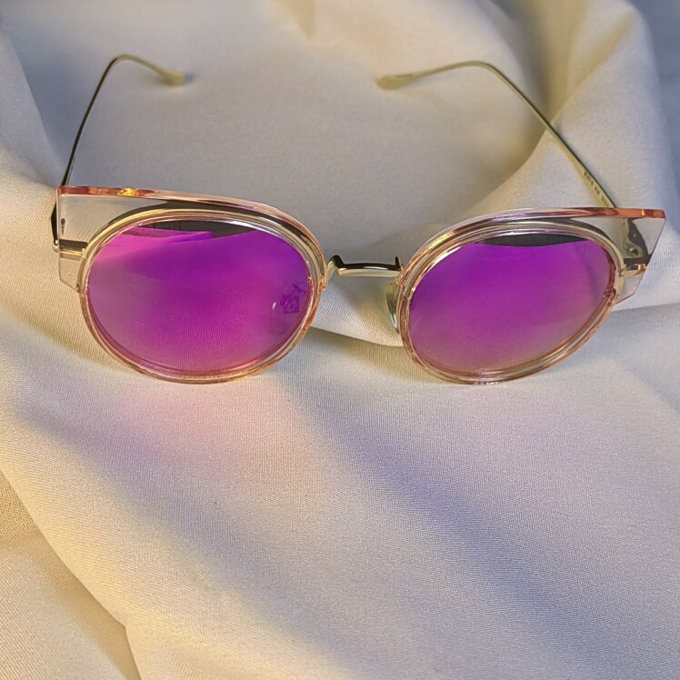 عینک افتابی صورتی عسلی یووی 400 