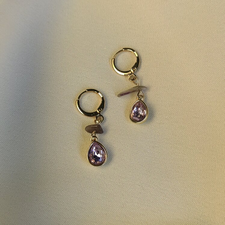 گوشواره استیل سنگ رنگی