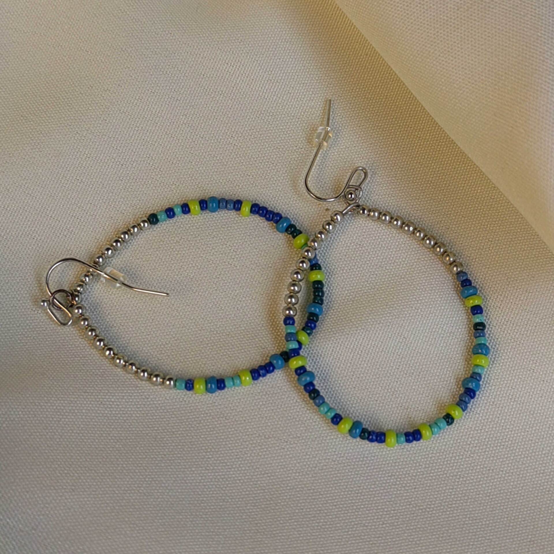  گوشواره مهره رنگی رنگ ثابت 