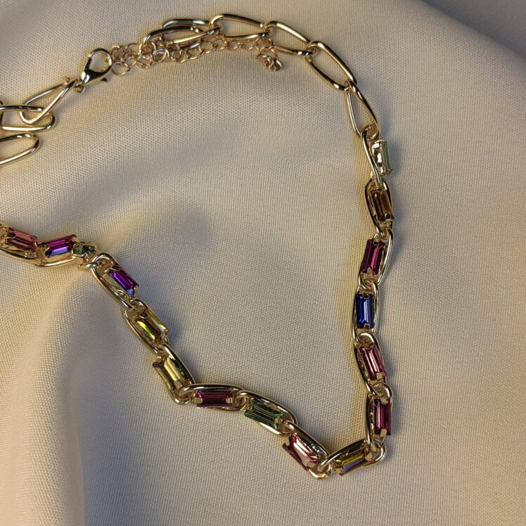 گردنبند استیل سنگ دار